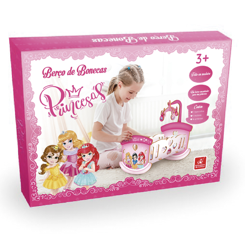 Brinquedo Educativo Quebra-cabeça de Madeira para Colorir Princesas Baby