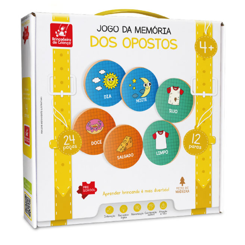 Jogo da Memória Educativo Dinossauro Madeira - Brincadeira De